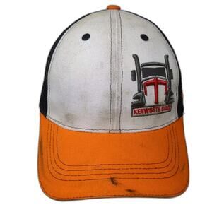 360 Apparel Trucker Hat White Orange One Size Kenworth Sales American Flag KW